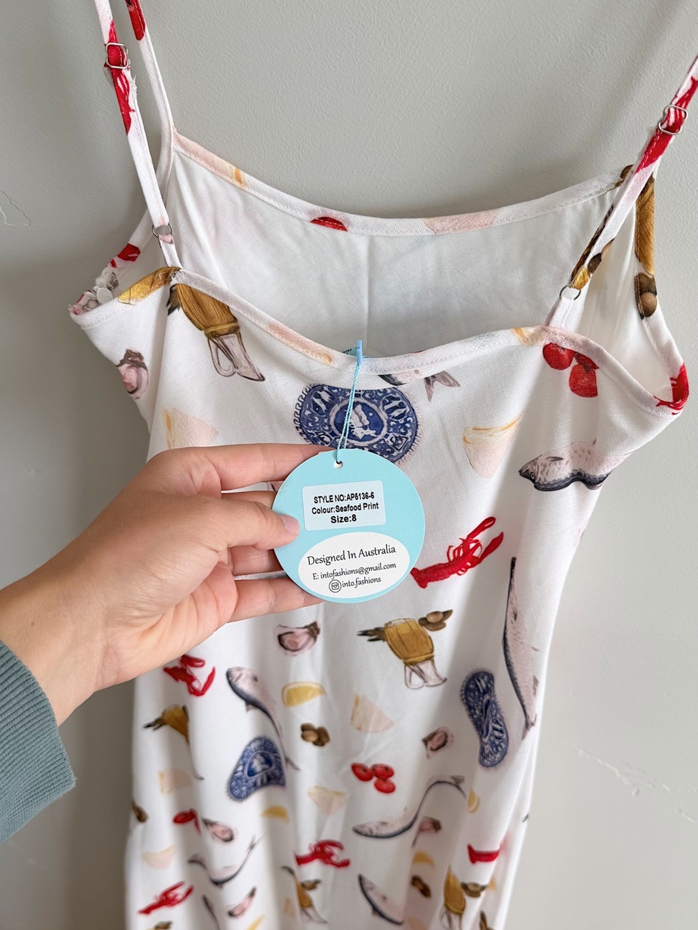 Mint Vanilla Maxi Dress in Seafood Print - Picture 10 of 12